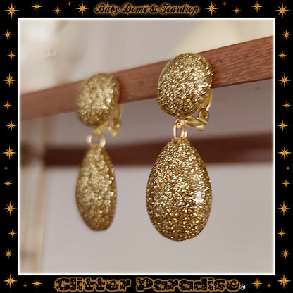 Earrings: Lucite Baby Dome and Teardrop