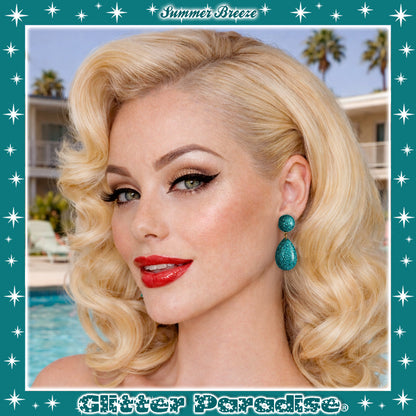 Earrings: Lucite Baby Dome and Teardrop