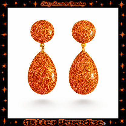 Earrings: Lucite Baby Dome and Teardrop