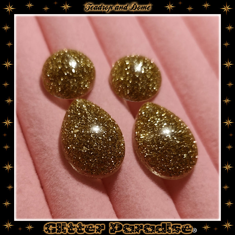 Earrings: Lucite Baby Dome and Teardrop