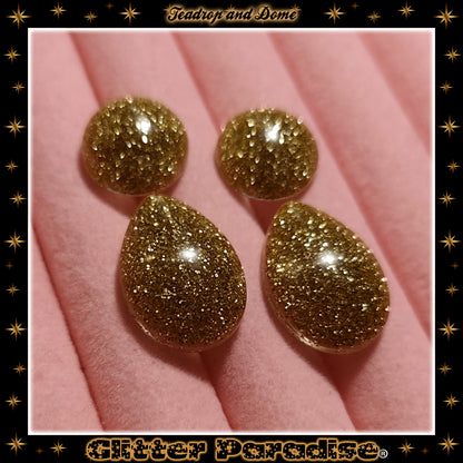 Earrings: Lucite Baby Dome and Teardrop