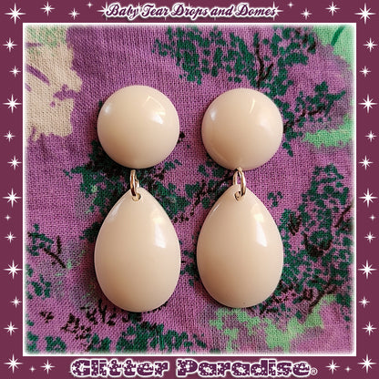 Pendientes: Baby Dome and Teardrop Pastel
