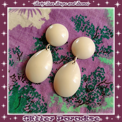 Pendientes: Baby Dome and Teardrop Pastel