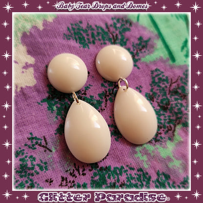 Pendientes: Baby Dome and Teardrop Pastel