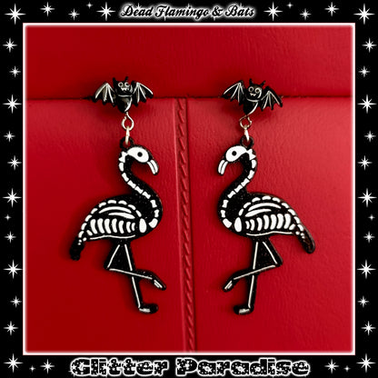 Earrings: Dead Flamingos and Bats