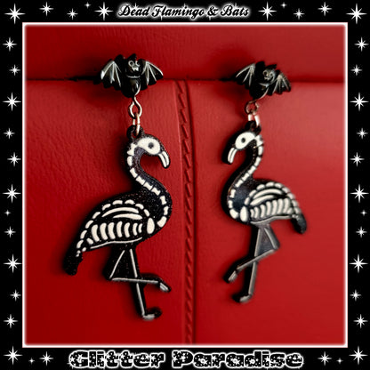 Earrings: Dead Flamingos and Bats