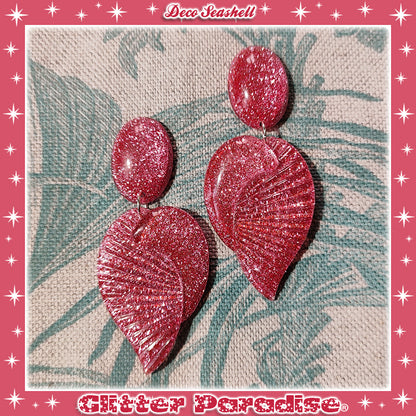 Earrings: Deco Seashell Lucite