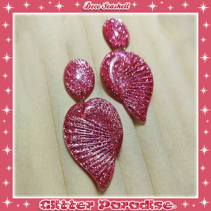Earrings: Deco Seashell Lucite