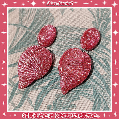 Earrings: Deco Seashell Lucite