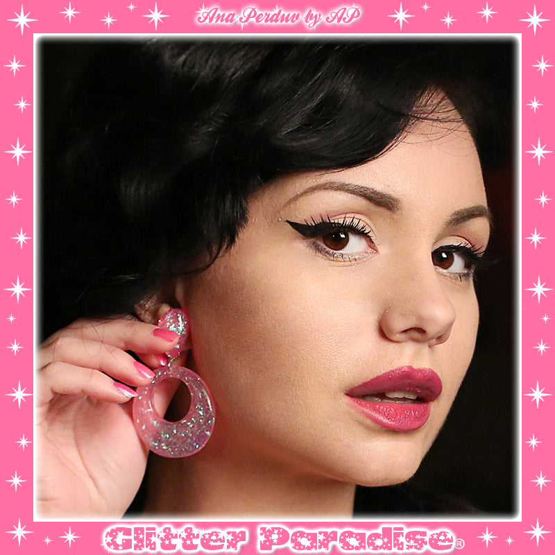 Boucles d'oreilles: Confetti Lucite Hoops and Drops Tinsel