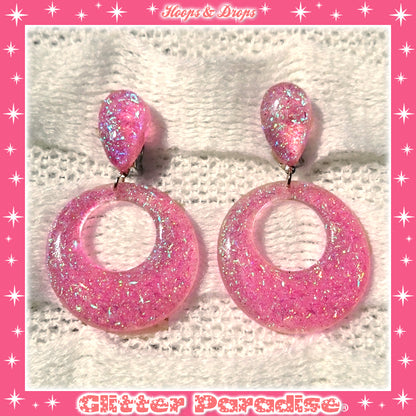 Boucles d'oreilles: Confetti Lucite Hoops and Drops Tinsel