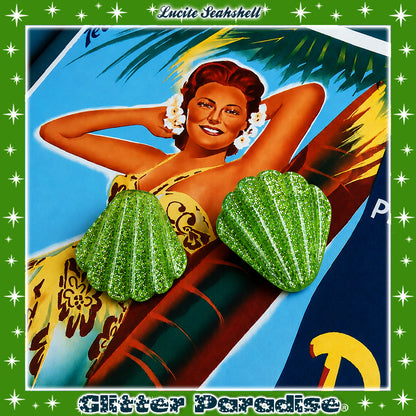 Earrings: Lucite Seashell