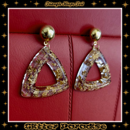 Earrings: Triangle Hoops Foil