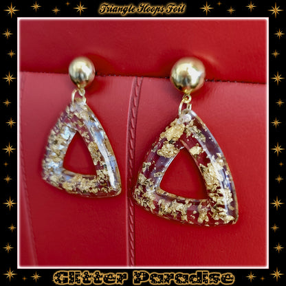 Earrings: Triangle Hoops Foil