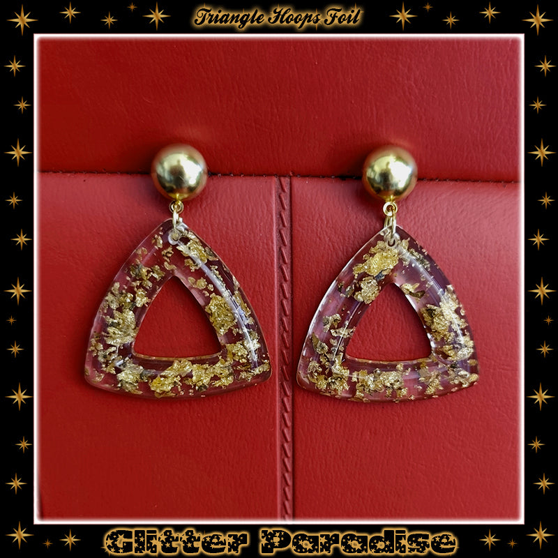 Earrings: Triangle Hoops Foil