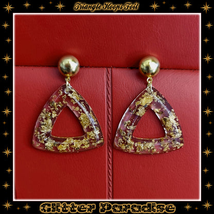 Earrings: Triangle Hoops Foil