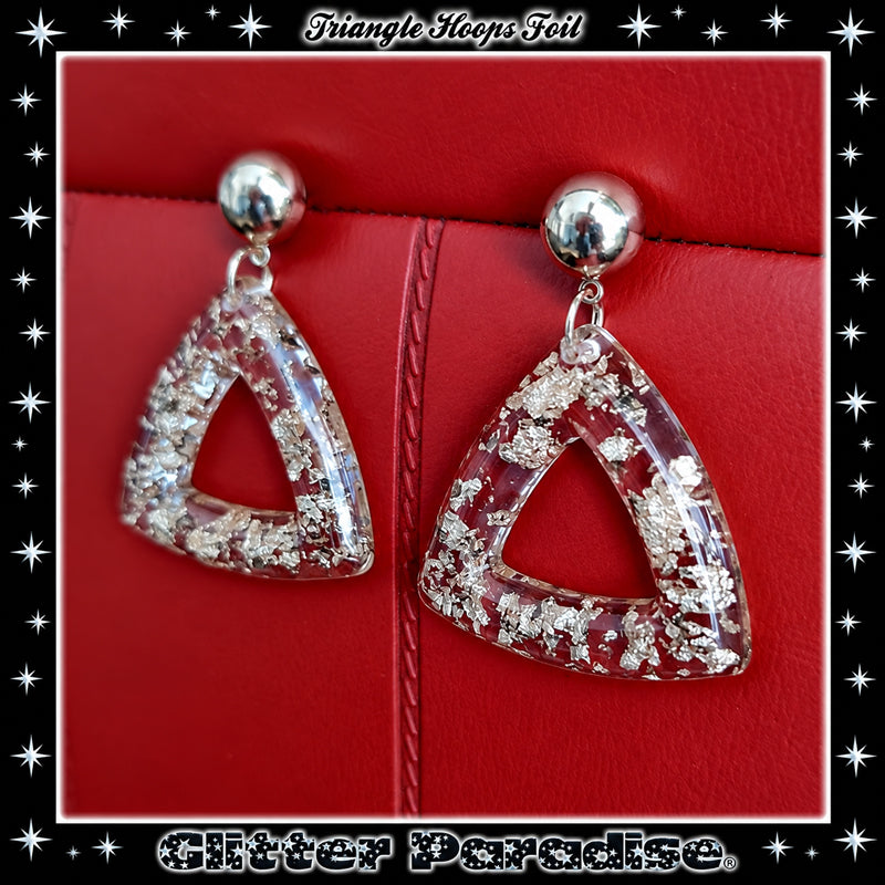 Earrings: Triangle Hoops Foil