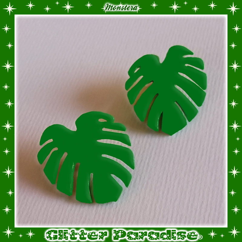 Earrings: Monstera