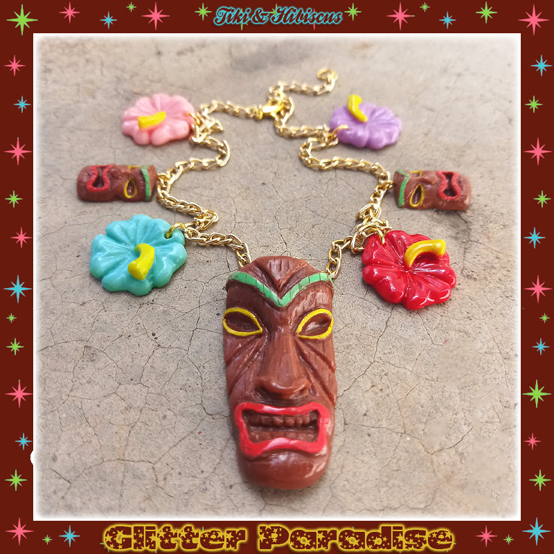 Collier : Tiki and Hibiscus