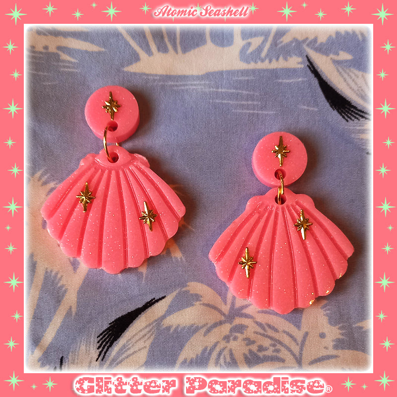 Earrings: Atomic Seashell