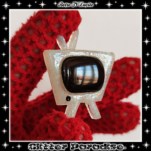Brooch: Confetti Lucite Retro TV