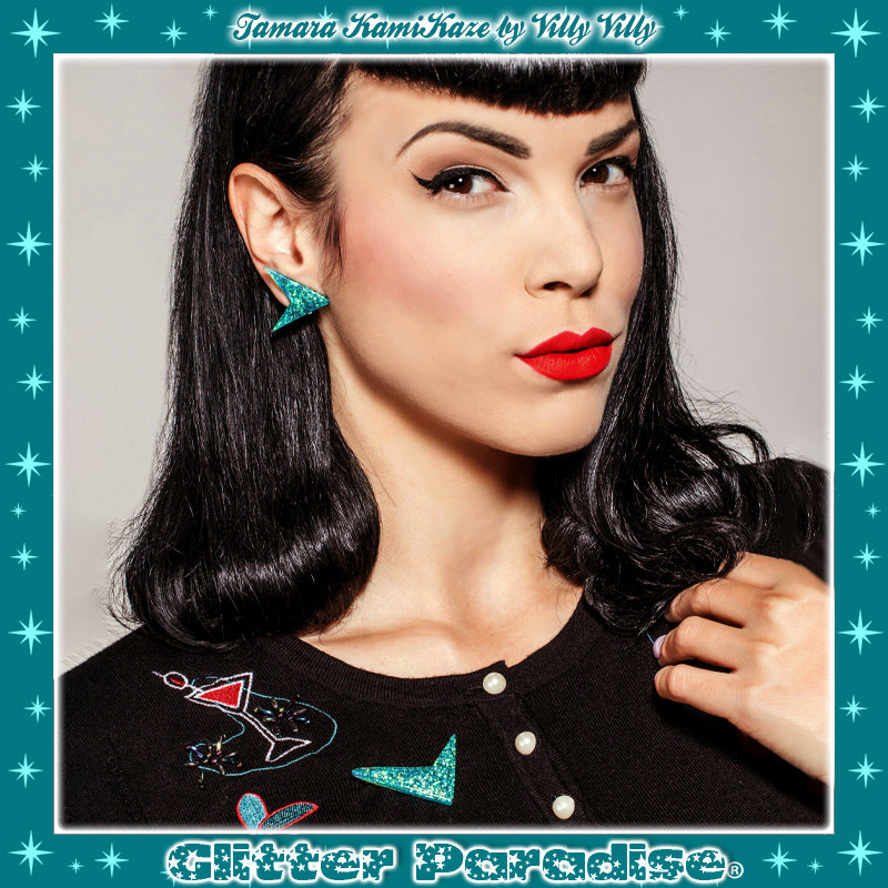 Brooch: Confetti Lucite Sharp Boomerang Dust