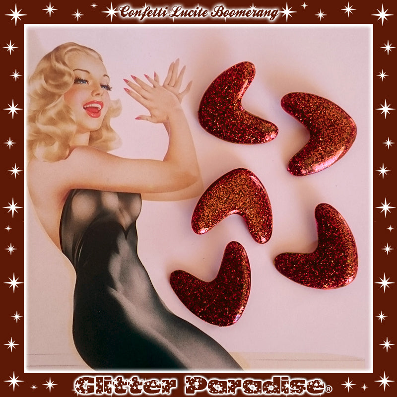 Brooch: Confetti Lucite Boomerang Dust