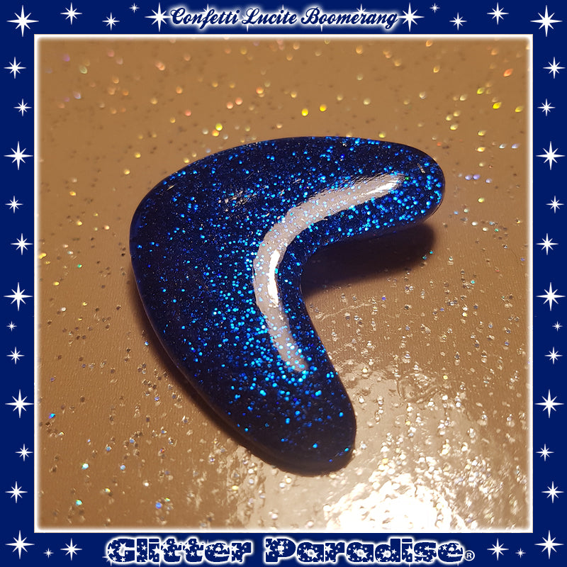 Brooch: Confetti Lucite Boomerang Dust
