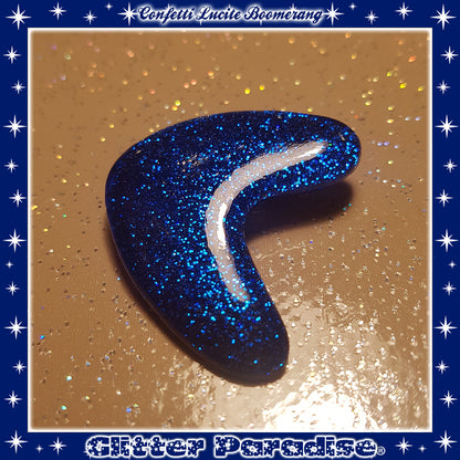 Brooch: Confetti Lucite Boomerang Dust