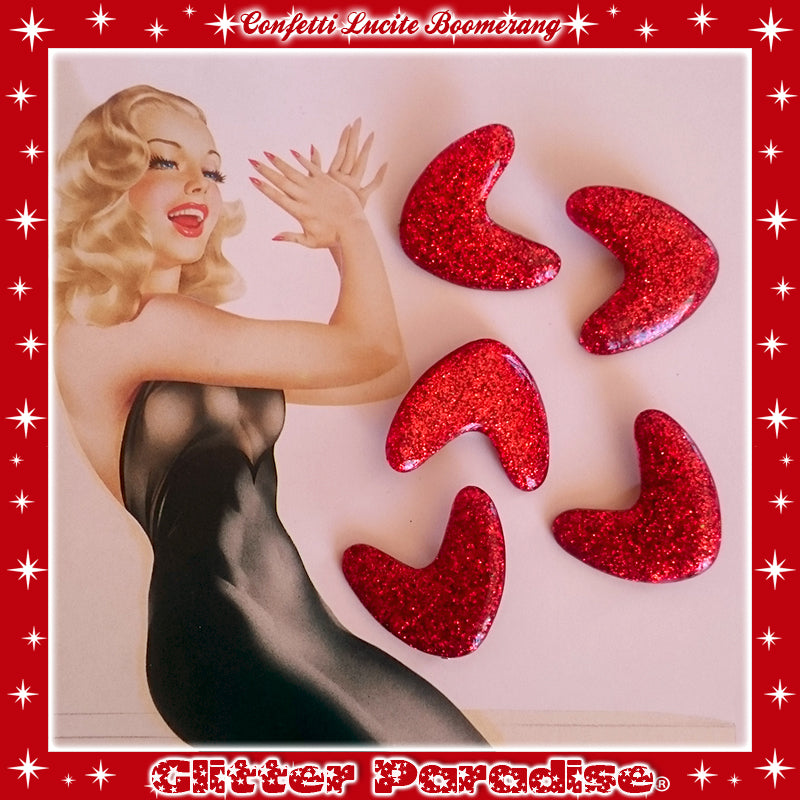 Brooch: Confetti Lucite Boomerang Dust