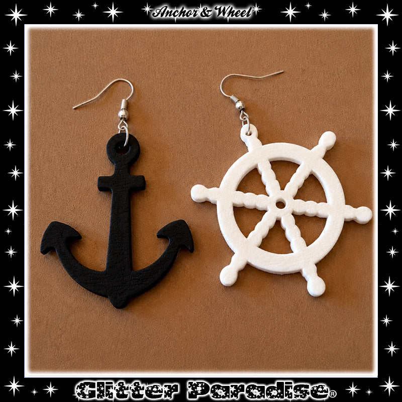 Earrings: Anchor and Wheel