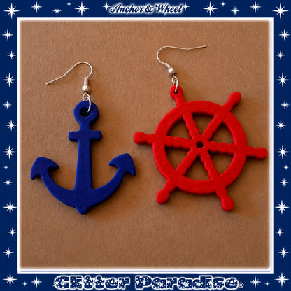 Earrings: Anchor and Wheel
