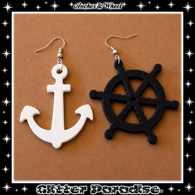 Earrings: Anchor and Wheel