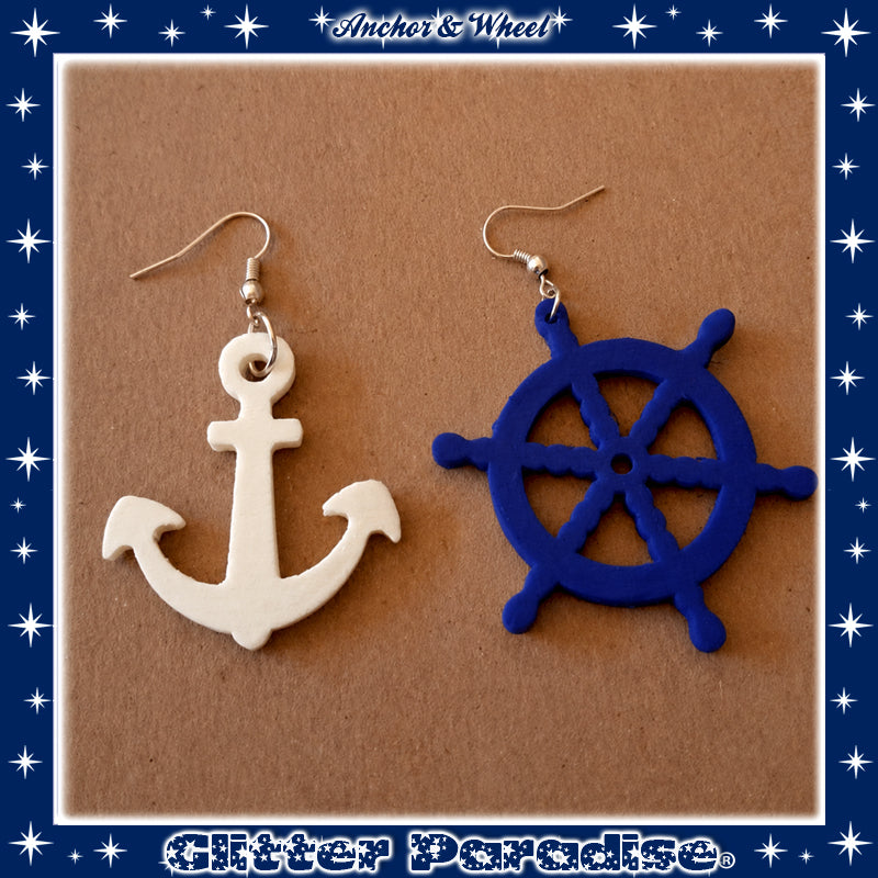 Earrings: Anchor and Wheel