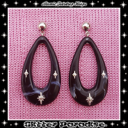 Earrings: Atomic Teadrop Hoops