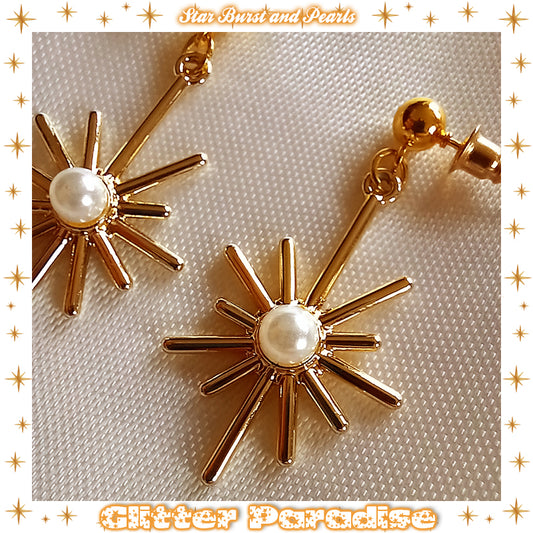 Earrings: Star Burst and Pearl