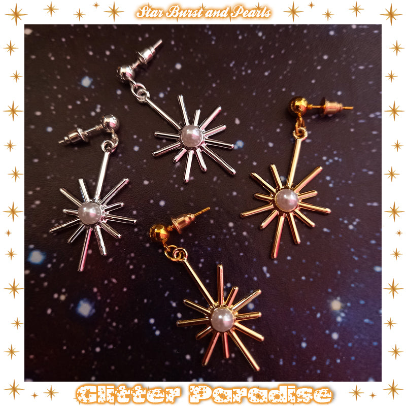 Earrings: Star Burst and Pearl