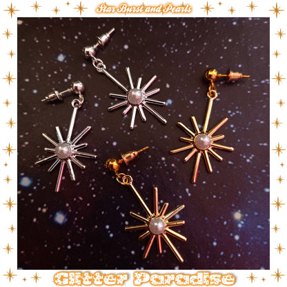 Earrings: Star Burst and Pearl