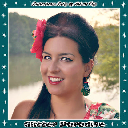 Earrings: Tiki Rainbow and Leaf