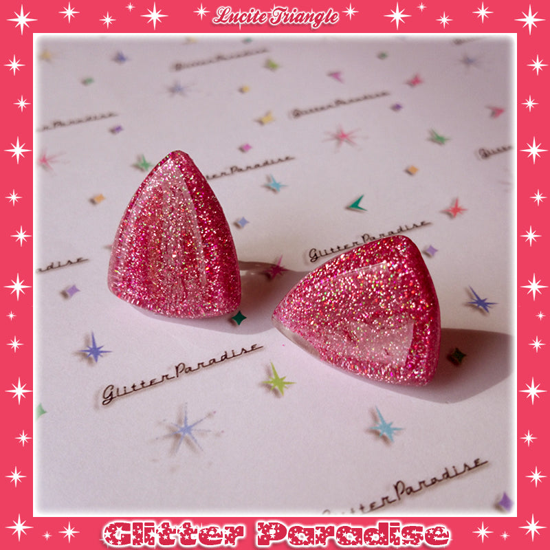 Earrings: Confetti Lucite Triangle Dust